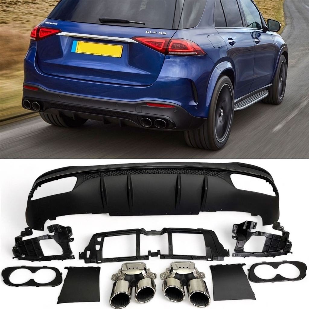 Diffuser + Uitlaat Mercedes GLE V167 Chrome, Verzenden