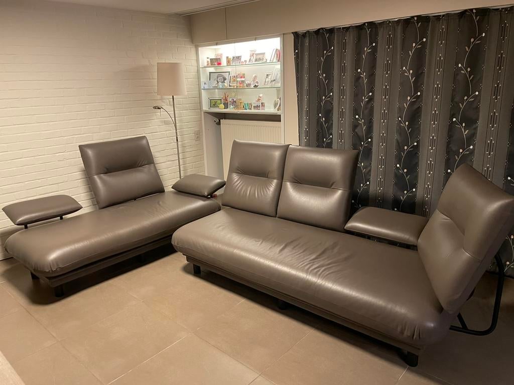 Siège design - cuir -chaise longue modulable - siège d'angle, Enlèvement, Utilisé