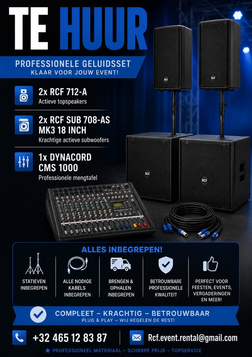 Rcf te huur, TV, Hi-fi & Vidéo, Enlèvement, Comme neuf