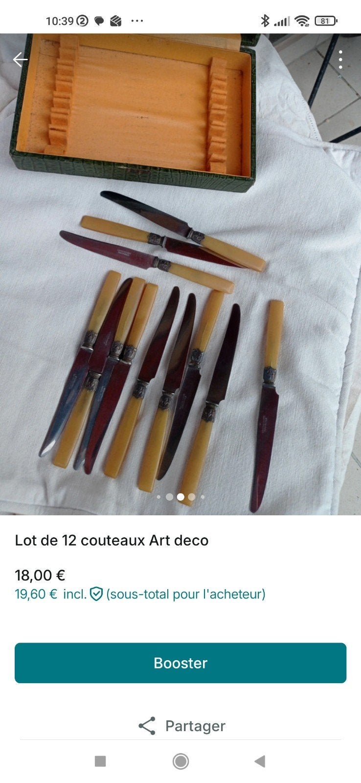 Set  12 couteaux  Art deco et leur coffret