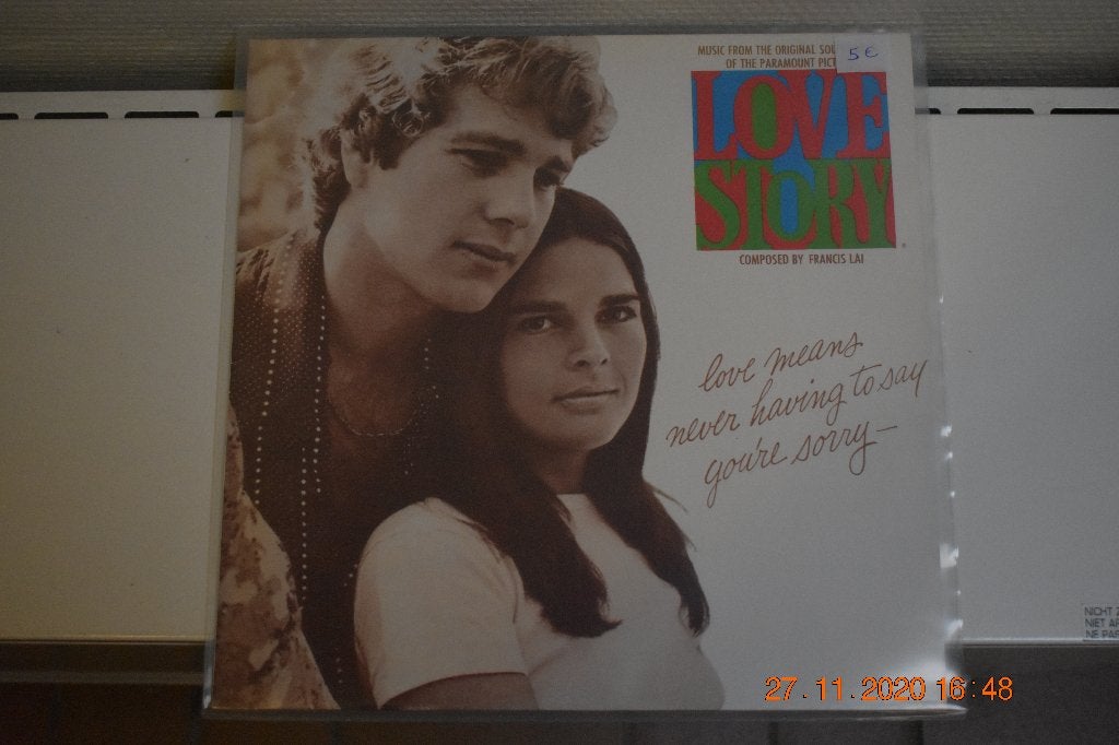 LP : Love Story - Love Means never having to say, Cd's en Dvd's, Vinyl | Filmmuziek en Soundtracks, Beschermende buitenhoes, Ophalen of Verzenden