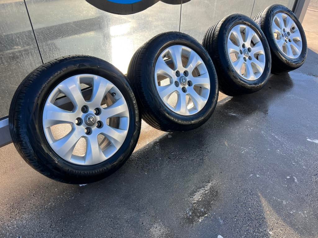 Velgen met banden 225/55/R17 Continentaal +6mm, Ophalen, Gebruikt, 17 inch, Band(en)