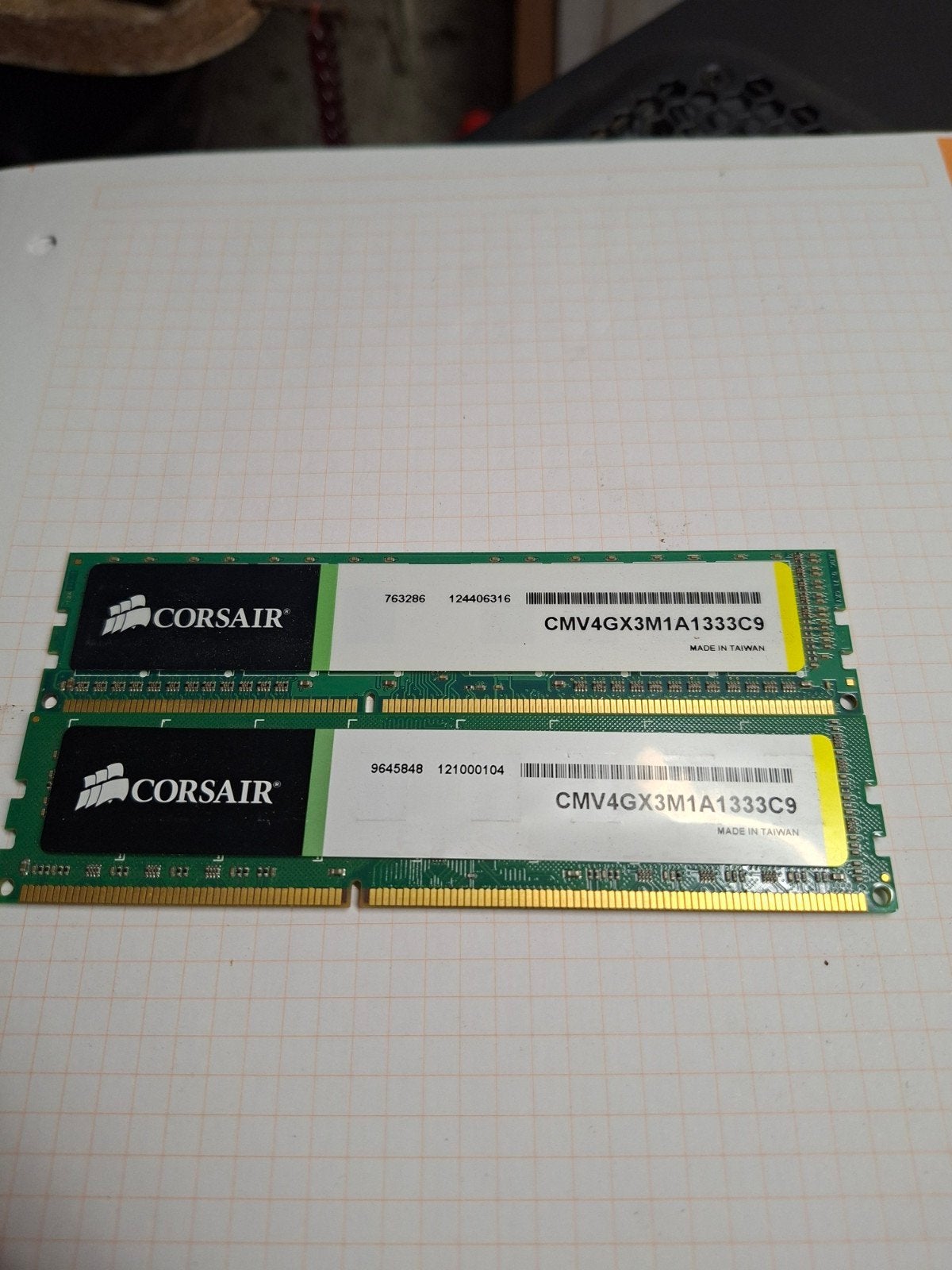 Mémoire RAM DDR3 PC Fixe - Corsair 8 Go (2 x 4 Go) 1333 MHz, Informatique & Logiciels, Mémoire RAM, Enlèvement ou Envoi, 8 GB