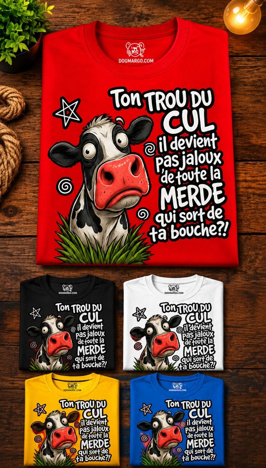 Funny T-shirt / T-shirt humoristique / T-shirt vache, Enlèvement ou Envoi
