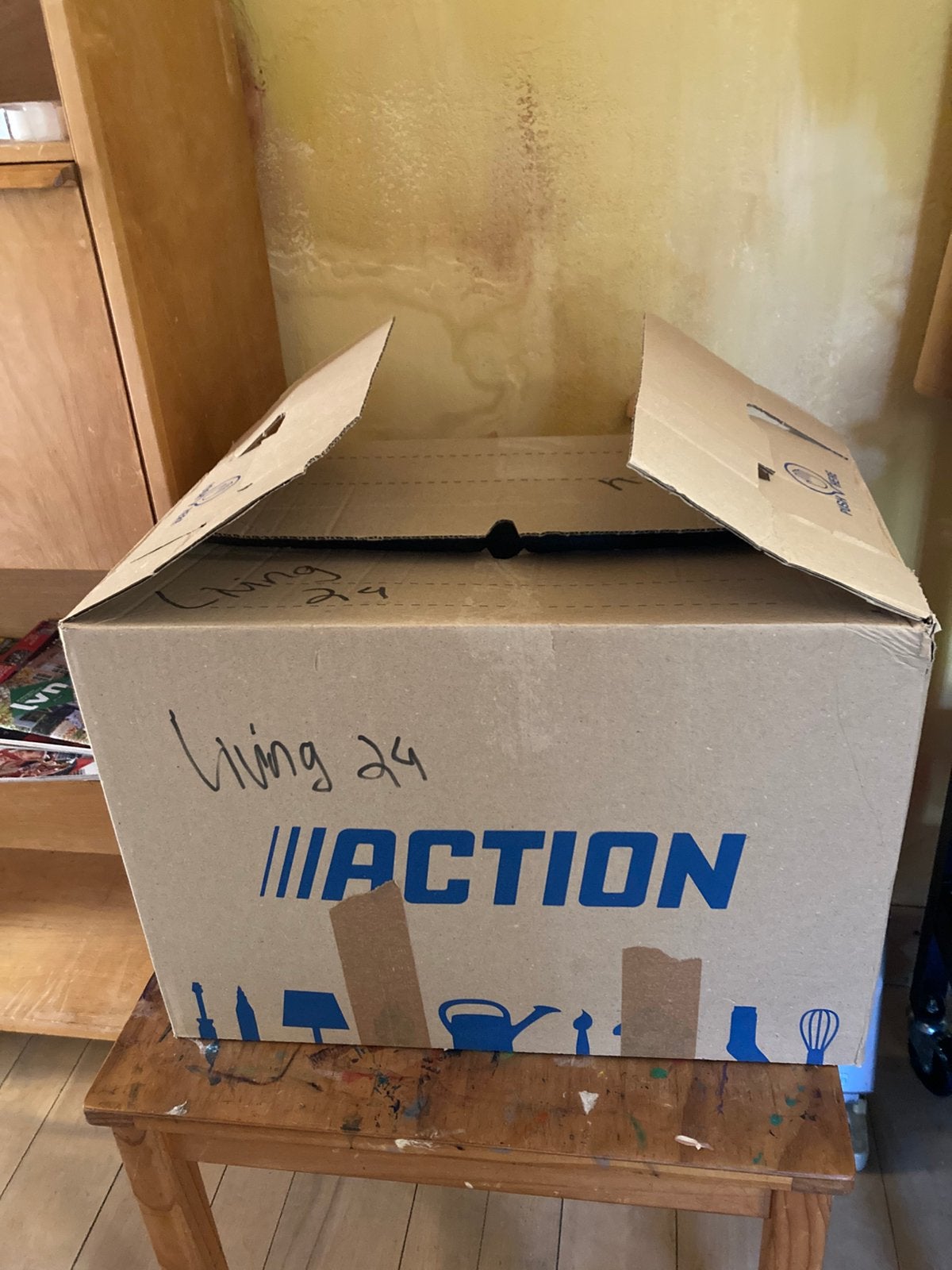 Karton Verhuisdozen van de Action, Doe-het-zelf en Bouw, Kratten en Dozen, Ophalen, Opvouwbaar, Minder dan 35 cm, Minder dan 50 cm