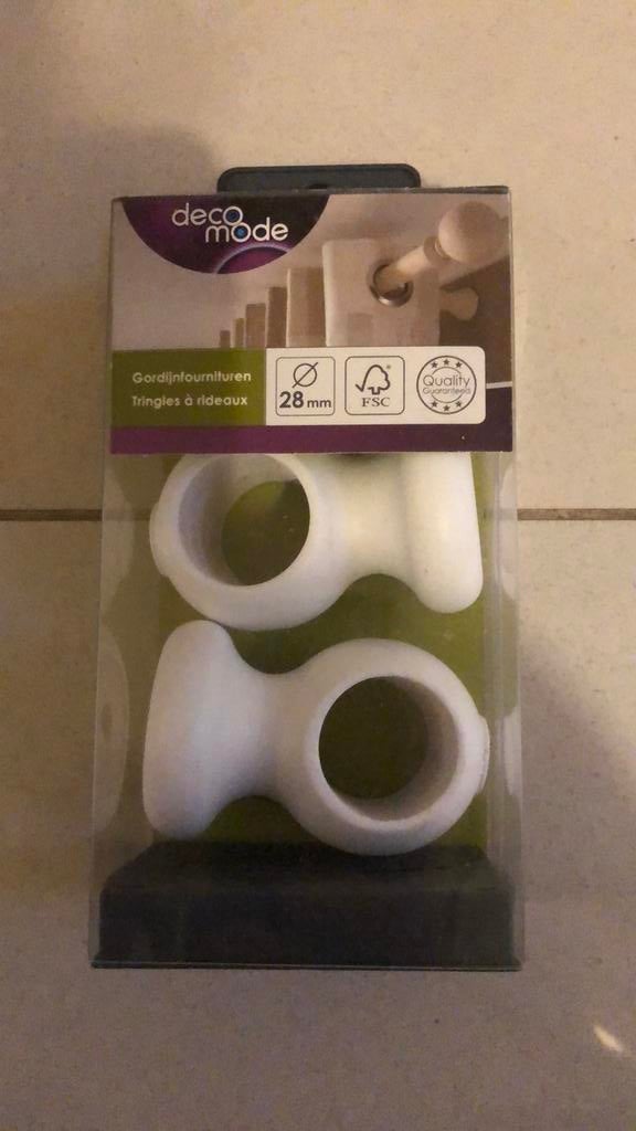 Ensemble tringlerie en bois diametre 28mm - NEUF, Enlèvement, Comme neuf, Blanc