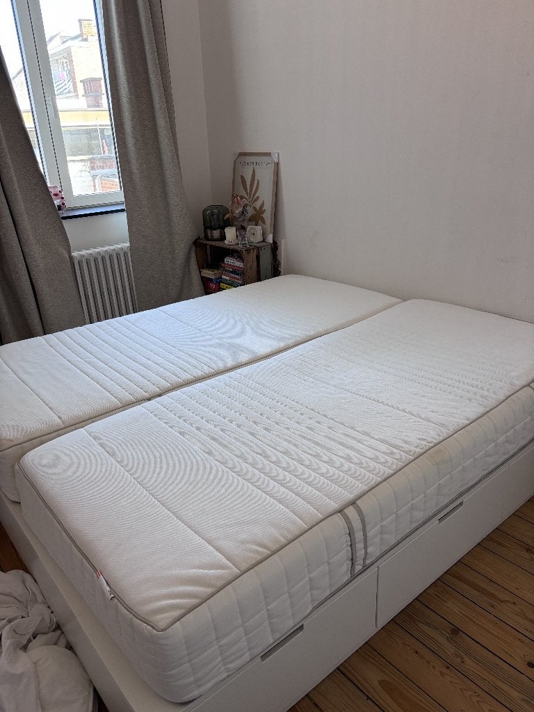 2 MATELAS IKEA MYRBACKA 90X200 CM (RETRAIT FIN OCTOBRE), Matelas, Enlèvement, Utilisé, 180 cm