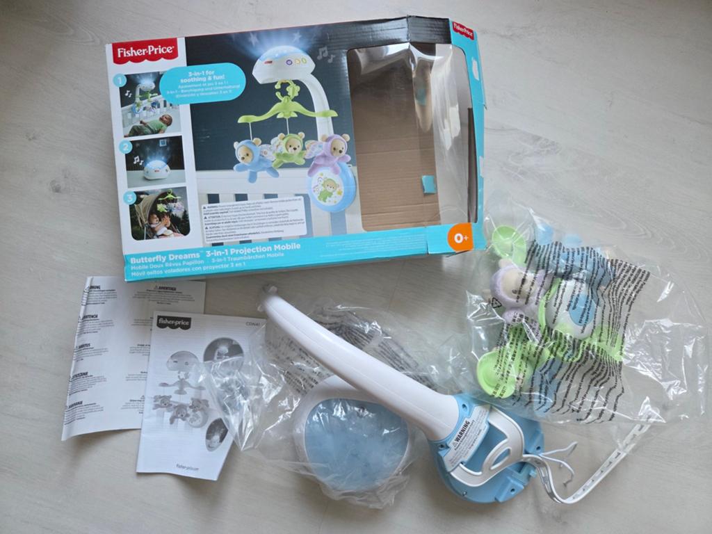 Fisher-Price Vlinderdromen 3-in-1 Projectormobiel, Ophalen, Zo goed als nieuw, Overige vormen