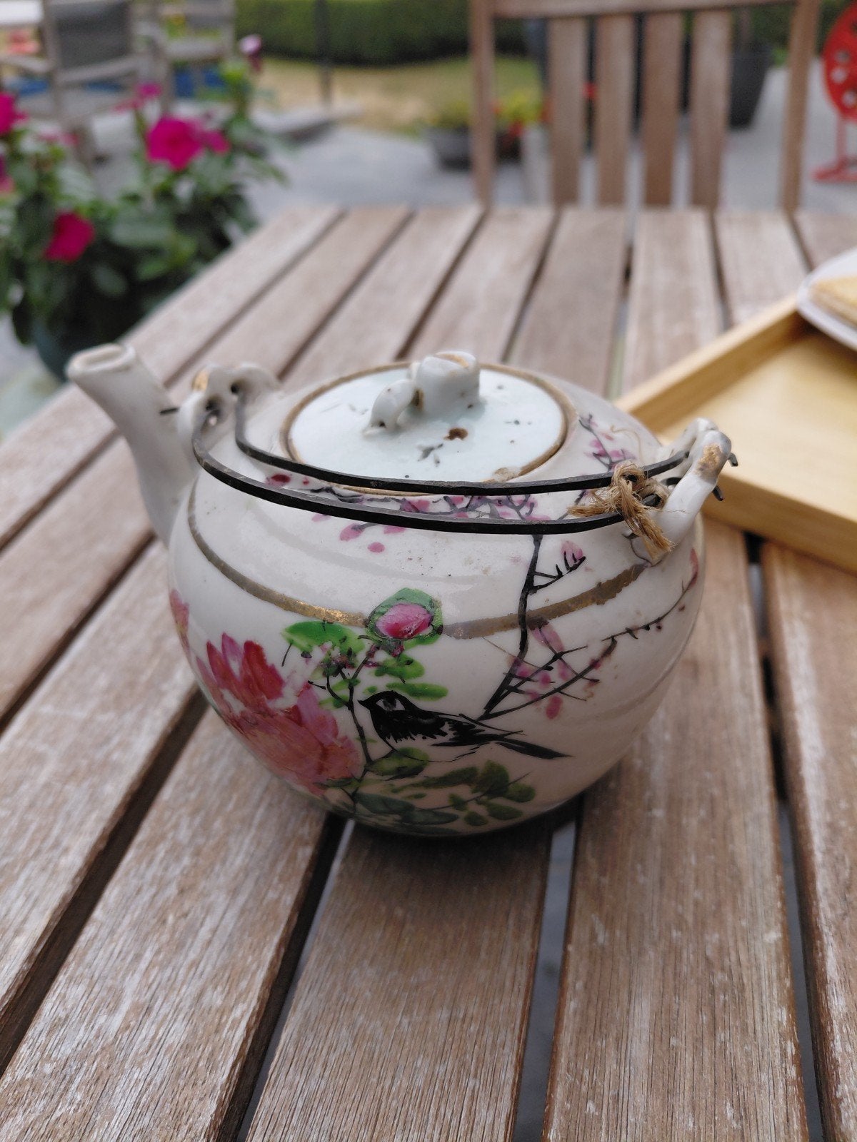 18de eeuwse antieke chinese theepot in porselein, Antiek en Kunst, Ophalen
