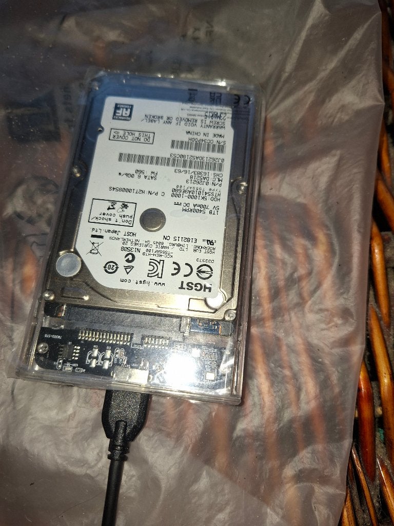 externe HDD van 1TB, Informatique & Logiciels, Disques durs, HDD, Externe, Enlèvement, Utilisé