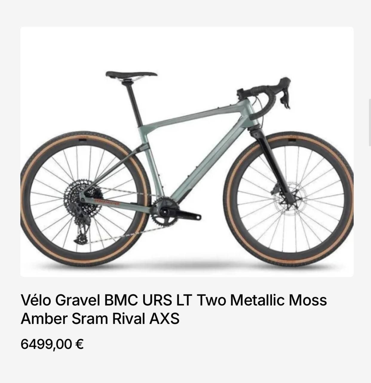 BMC URS LT TWO gravel en carbone taille L, Vélos & Vélomoteurs, Enlèvement