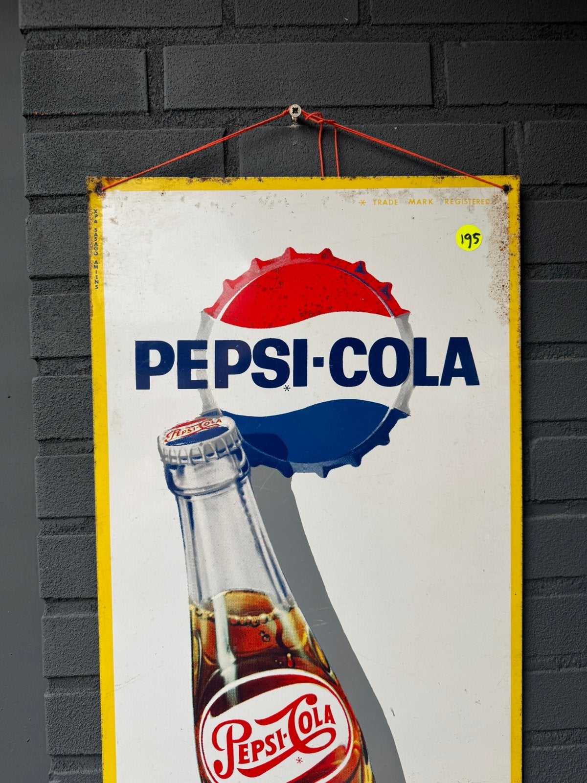 Pepsi-Cola oud reclamebord jaren 60, Reclamebord, Gebruikt, ., Ophalen of Verzenden