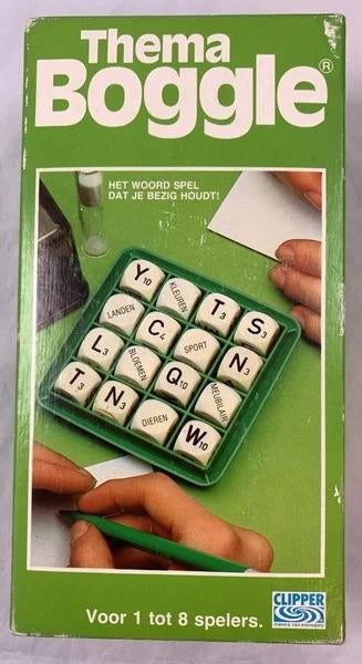 Thema Boggle Woordspel Clipper gezelschapsspel Vintage spel, Hobby en Vrije tijd, Een of twee spelers, Verzenden, Zo goed als nieuw
