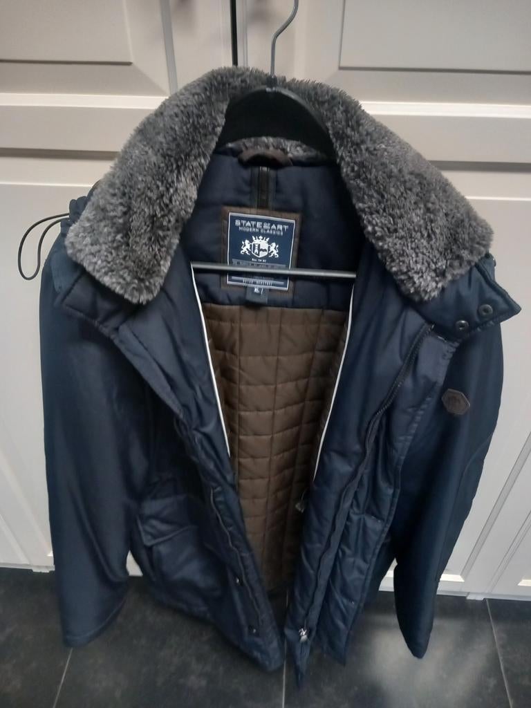 Heren jas, Blauw, Maat 56/58 (XL), Zo goed als nieuw, Ophalen