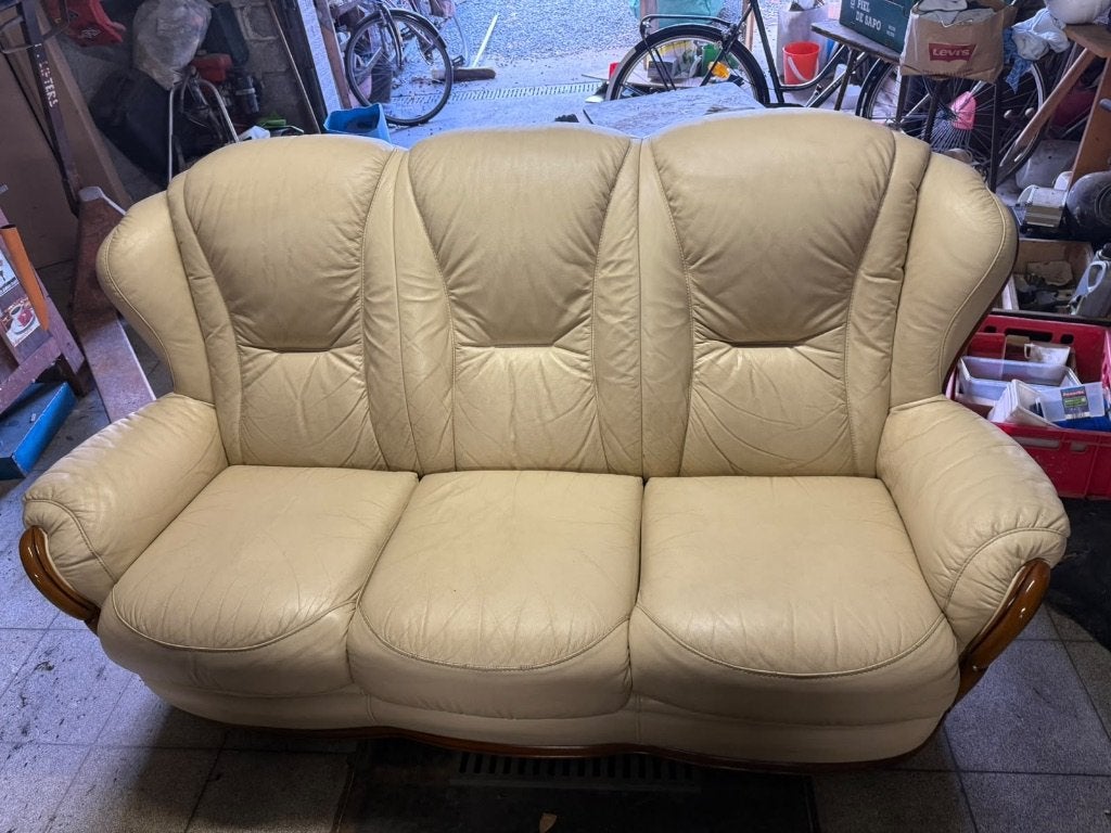 Witte zetel, Maison & Meubles, Moins de 75 cm, Moins de 150 cm, Banc droit, Enlèvement