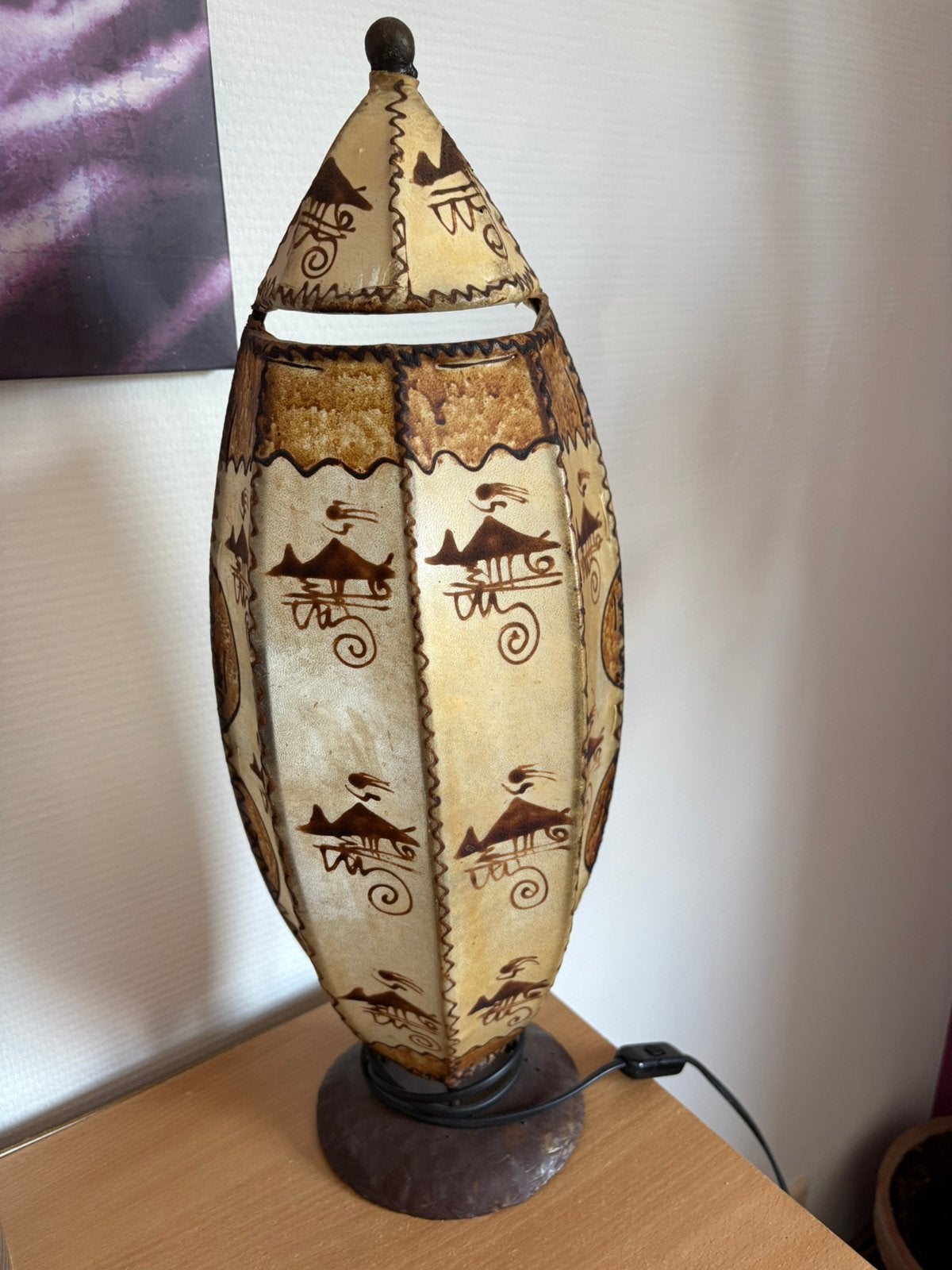 Bedlampje met Afrikaans patroon, Ophalen