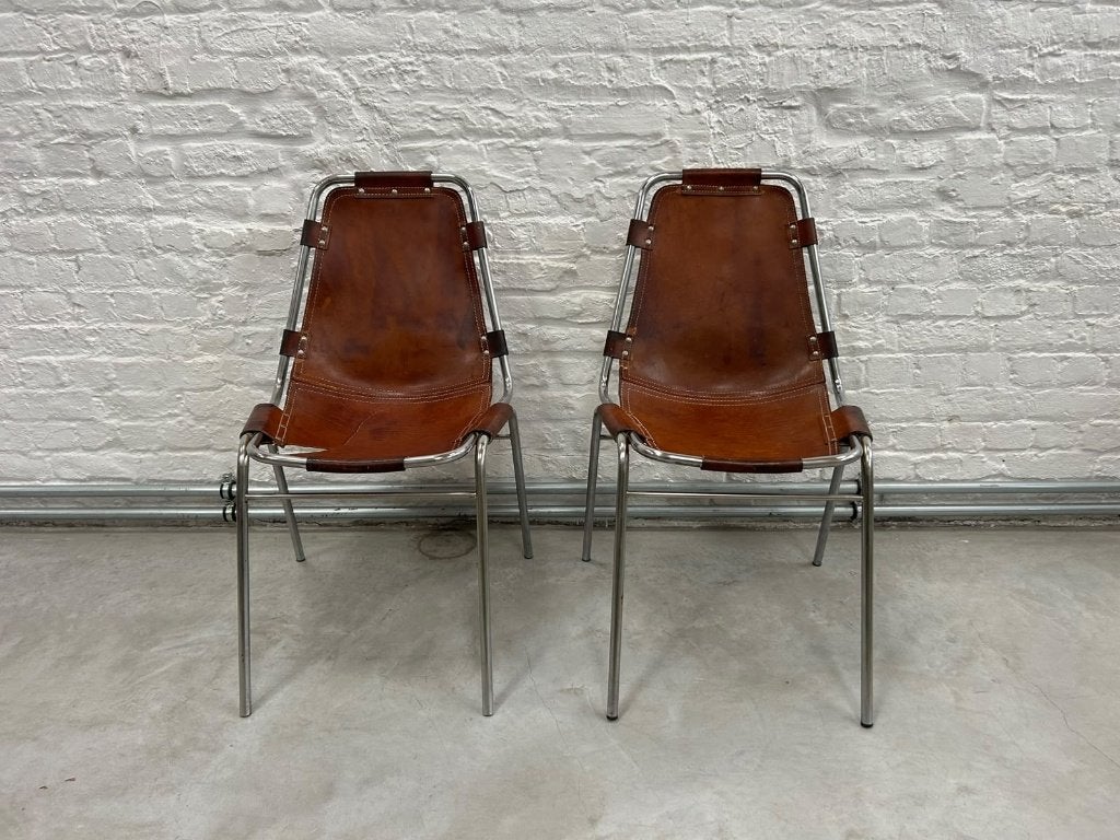 Paire de chaises Charlotte Perriand, Maison & Meubles, Enlèvement ou Envoi, Utilisé, Moderniste, Cuir