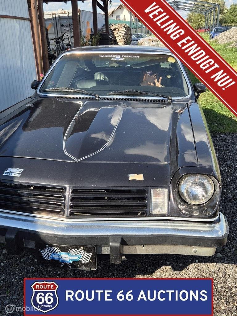 Chevrolet Cosworth Vega | 1975 | Route 66 Auctions, Auto's, Chevrolet, Zwart, Bedrijf, Handgeschakeld