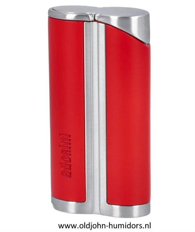 ADORINI   SIGAARAANSTEKER JETFLAME RED/SILVER + BOOR  sas28, Ophalen of Verzenden, Nieuw, Aansteker