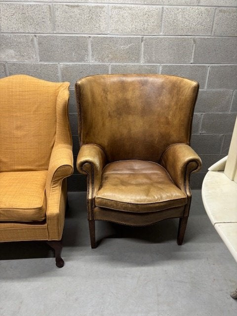 Prachtige klassieke English Country Wingback Chair- leder, Ophalen