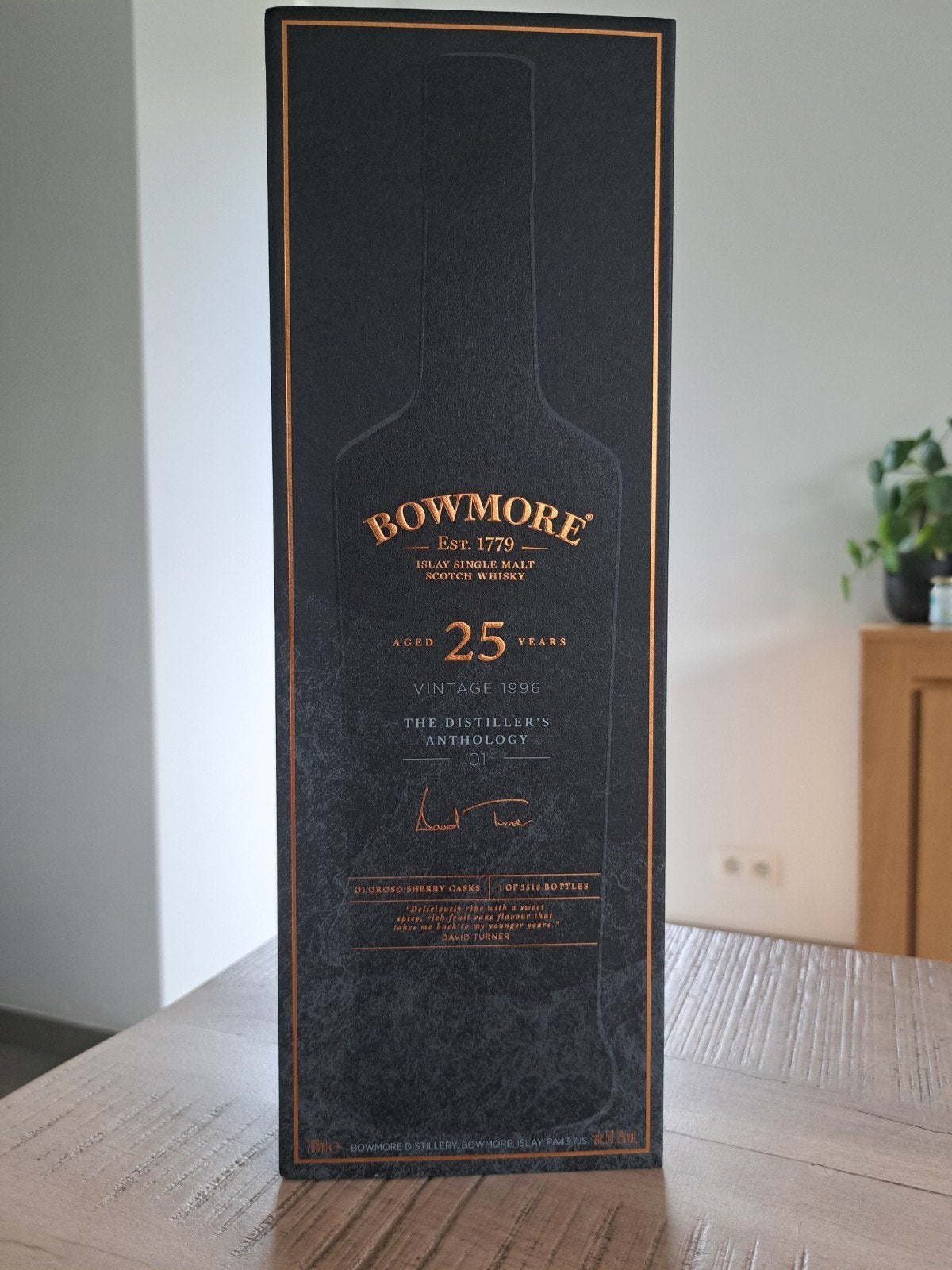 Bowmore 25y vintage 1996 The Distillers Anthology 01, Ophalen of Verzenden