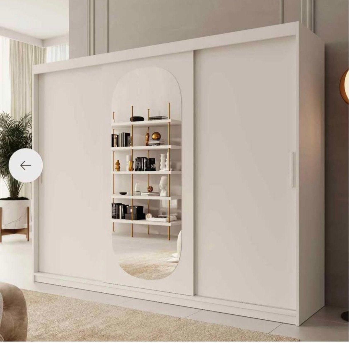 Meubella beige kledingkast Bodhi + boekenkast, Enlèvement