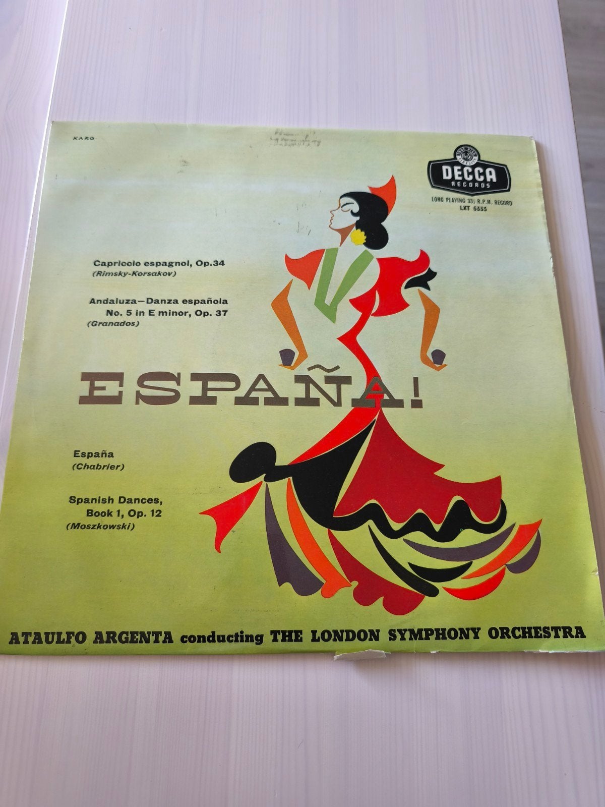 Vinyle Decca España! Ataúlfo Argenta LXT 5333 Angleterre, Ophalen, Gebruikt