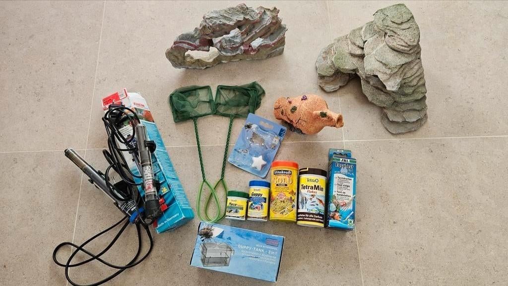 Kit accessoires pour aquarium chauffage, rocher décoratif