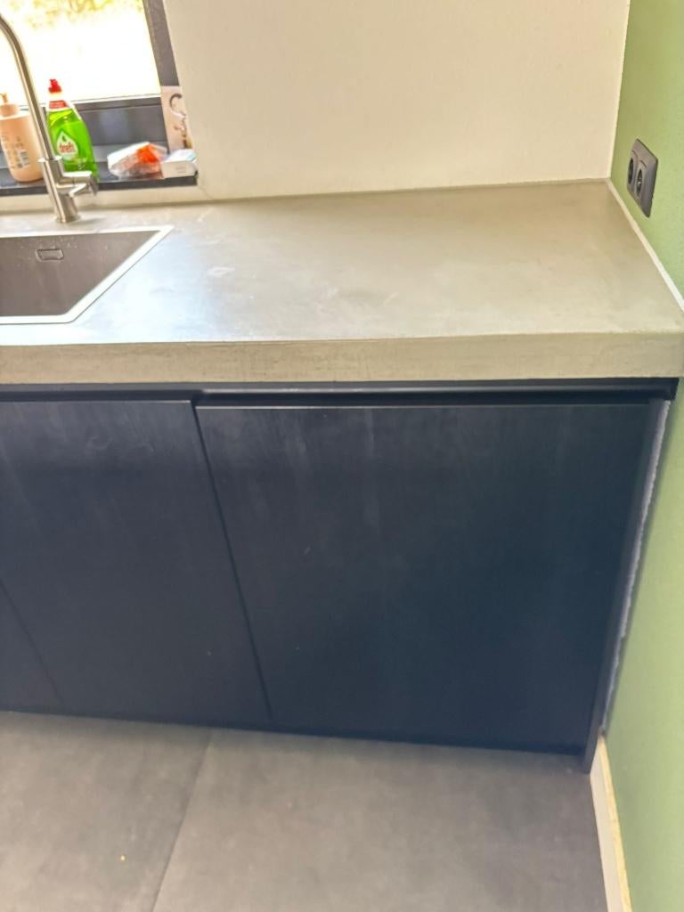 Moderne mat zwarte eilandkeuken incl apparatuurGEDEMONTEERD, Zwart, Overige typen, Ophalen of Verzenden, Zo goed als nieuw