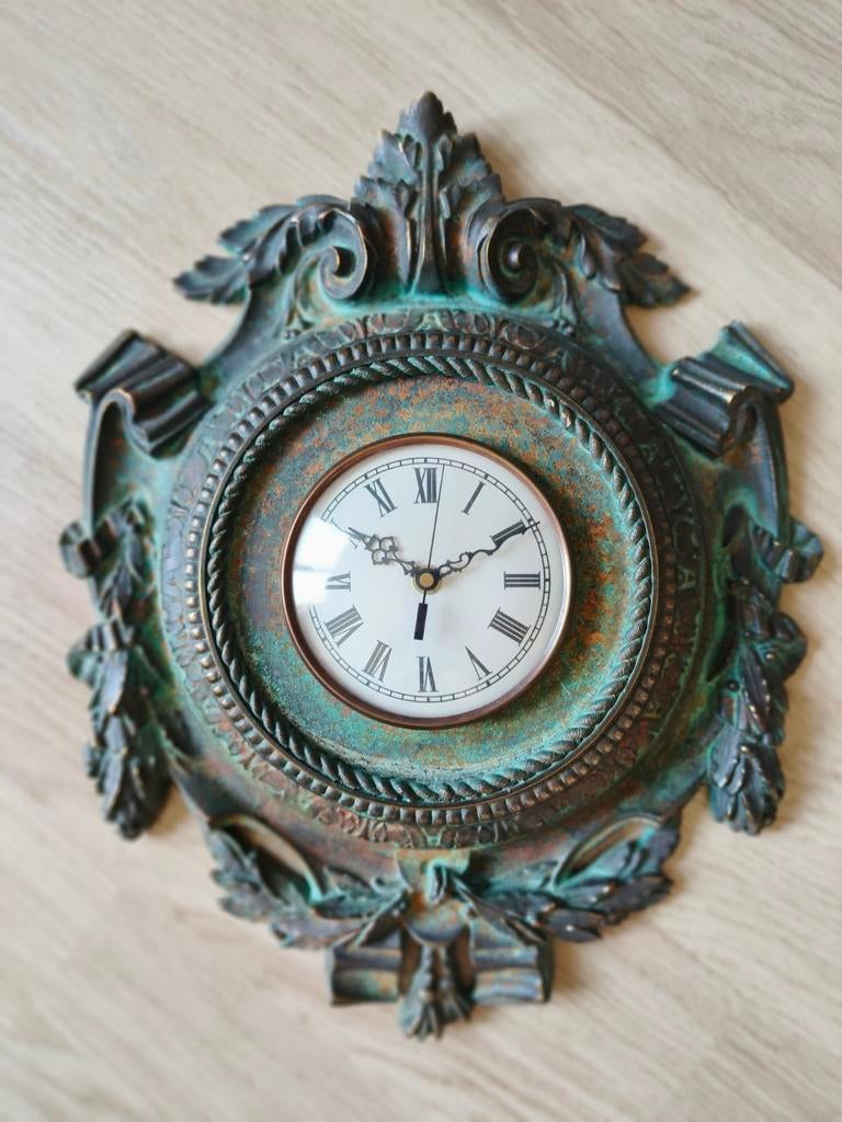 Klok vintage groen brons, Ophalen