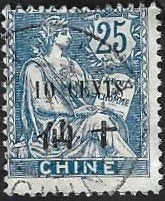 1 Postzegel China - Franse postkantoren 1903 Allegorie, Postzegels en Munten, Ophalen of Verzenden, Gestempeld