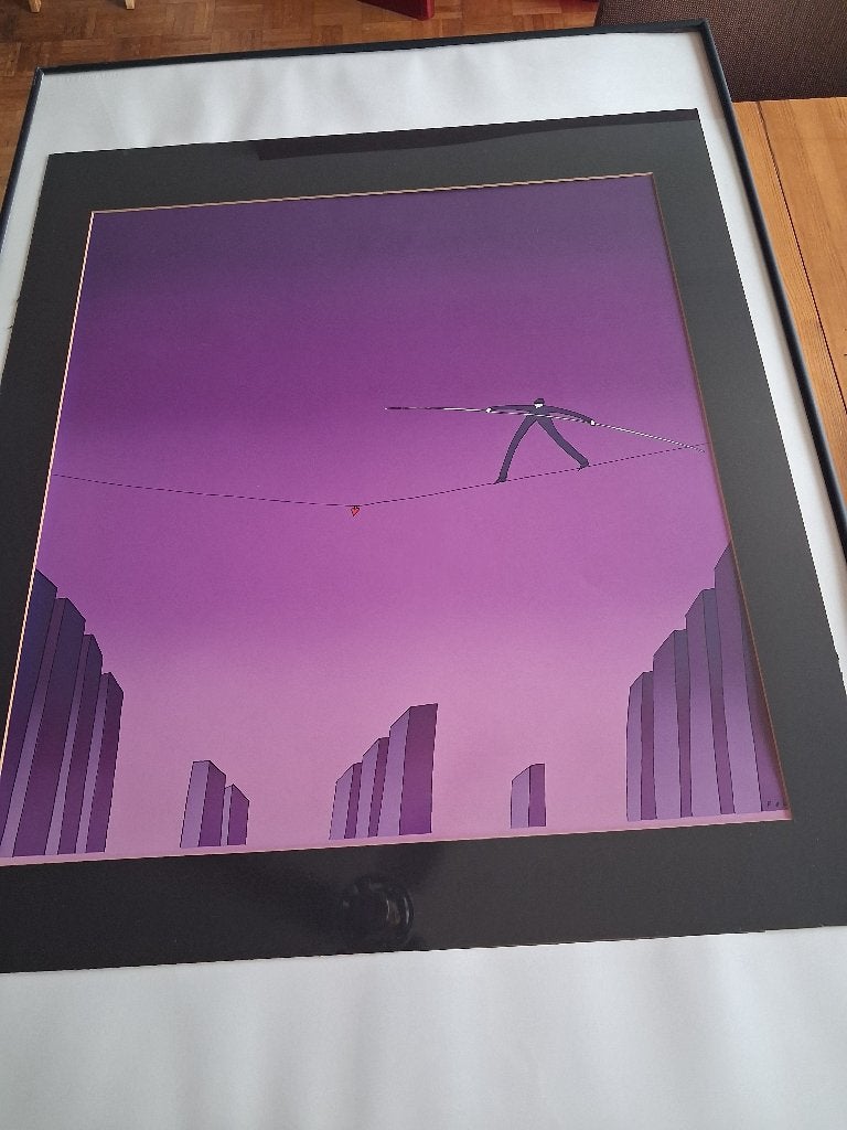 De koorddanser / L'Equilibriste, Antiek en Kunst, Kunst | Litho's en Zeefdrukken, Abstract, Met glas, Ophalen of Verzenden, Lithografie
