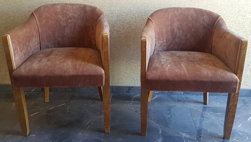 Twee art déco armstoelen toegewezen maison Dominique, Ophalen