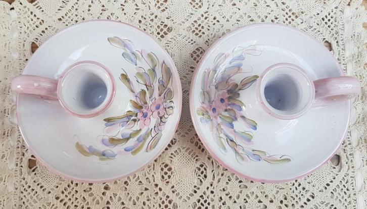 2 x Franse brocante keramieke potterie blaker, Ophalen of Verzenden