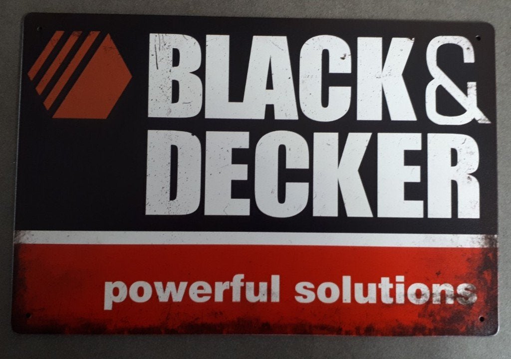 Black & Decker metalen vintage look wandplaat - NIEUW, Ophalen of Verzenden, Nieuw, Reclamebord