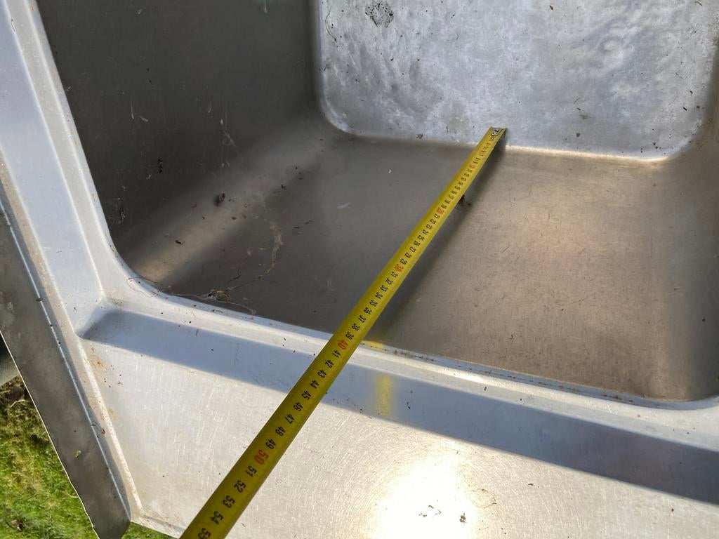 Grote RVS uitgietbak, Doe-het-zelf en Bouw, Sanitair, Ophalen, Gebruikt
