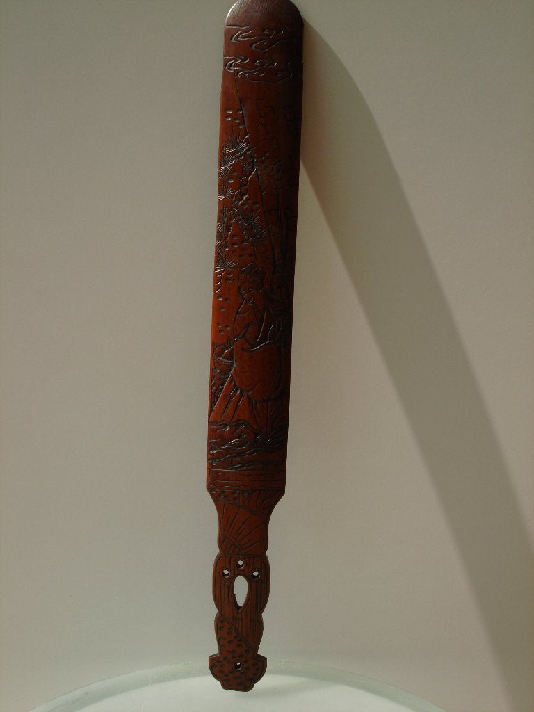 Antique Japanese carved bamboo scroll opener roller, turner, Antiek en Kunst, Ophalen of Verzenden