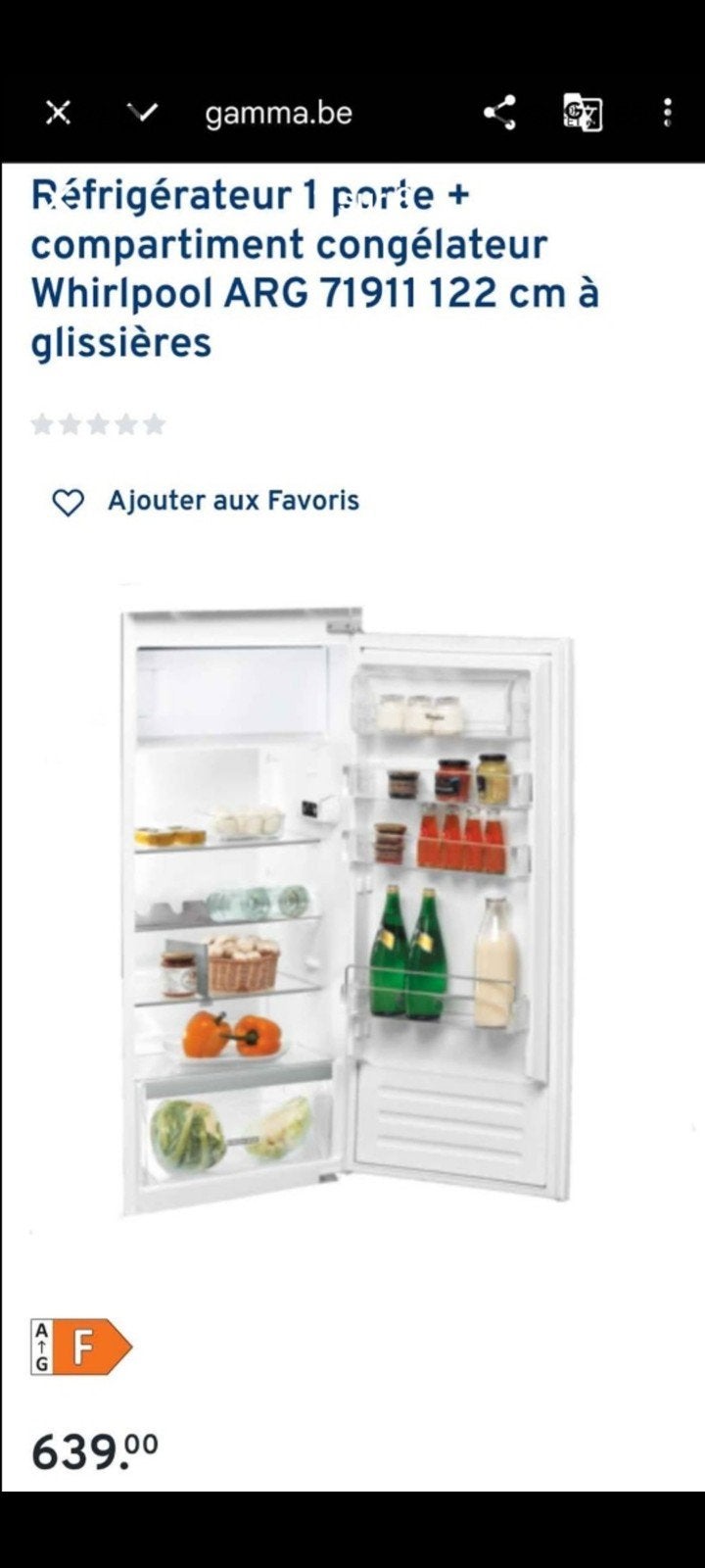 Frigo Réfrigérateur-congélateur encastrable Whirlpool neuve., Electroménager, Enlèvement, Neuf