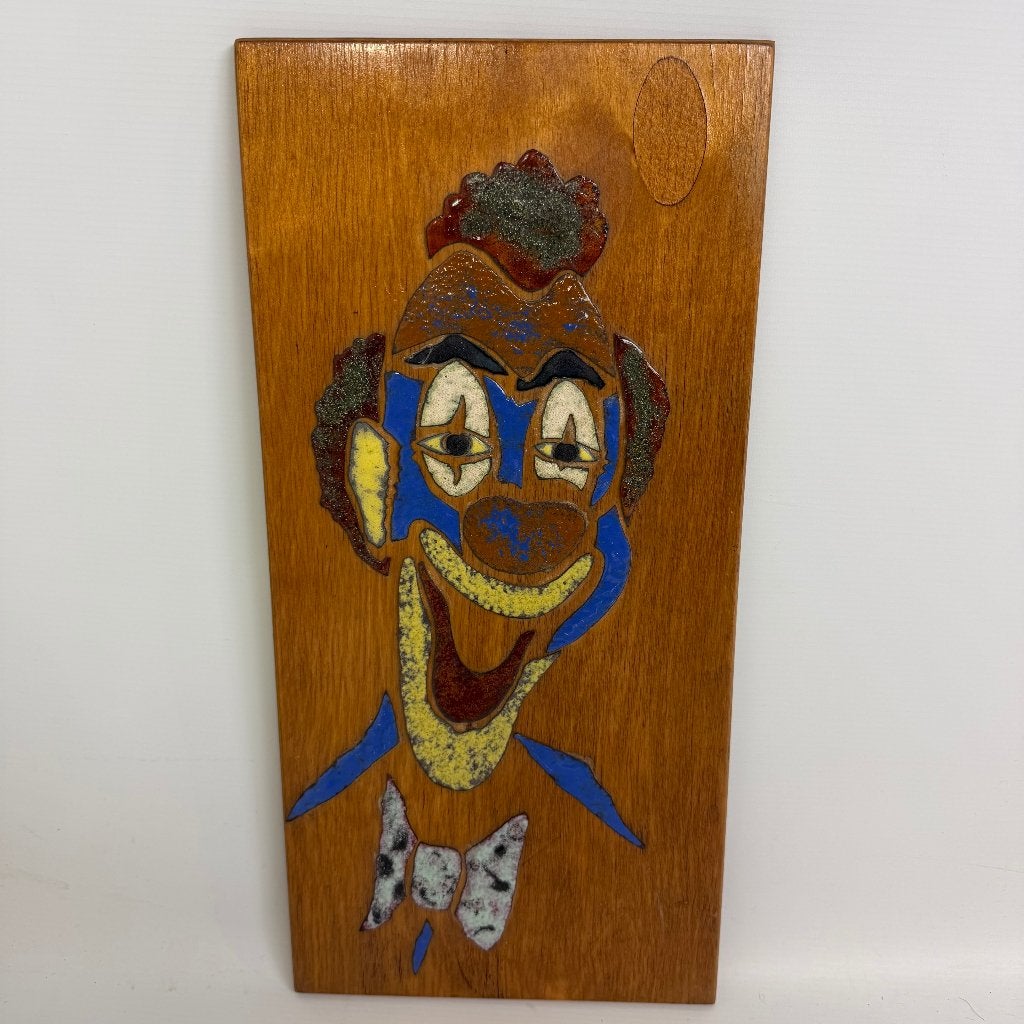 Décoration murale clown en céramique, Enlèvement ou Envoi, Vintage, Multicolore, 23 cm