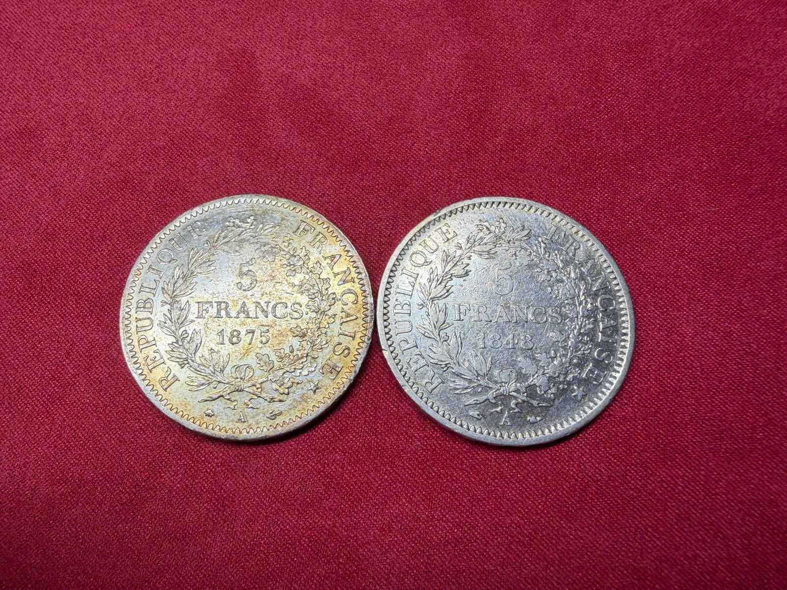 Pièces cinq francs Hercule en argent, Enlèvement ou Envoi, Argent