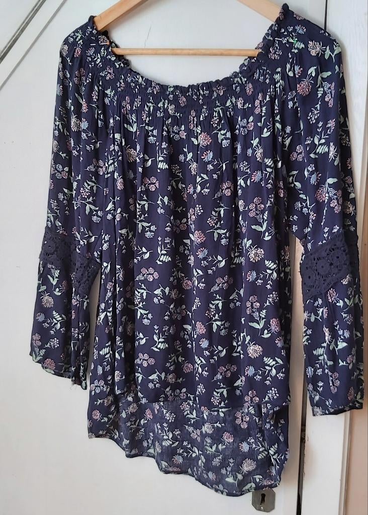 Prachtige Boho blouse met kant large C&A., Kleding | Dames, Blauw, Maat 42/44 (L), Ophalen of Verzenden, Zo goed als nieuw