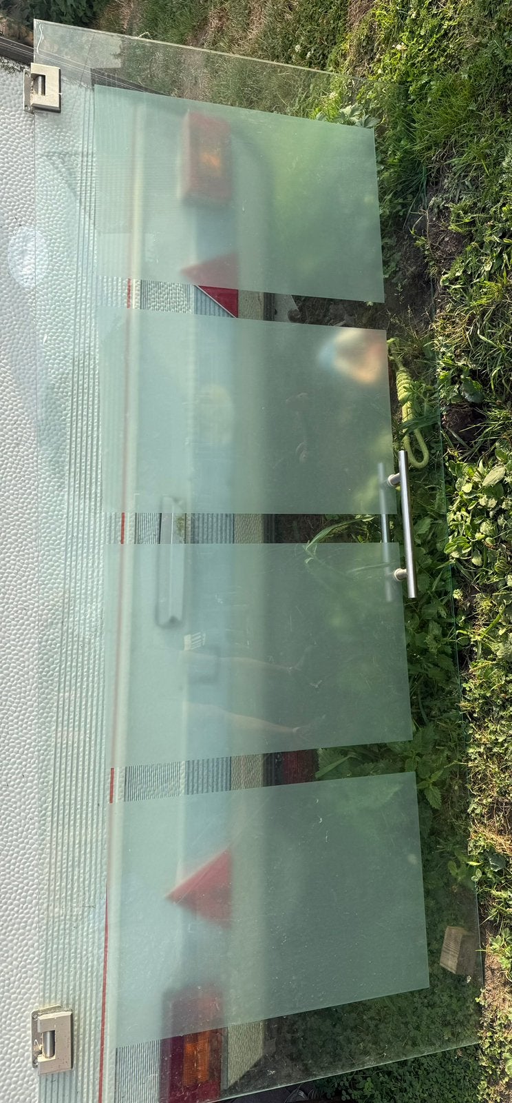 Glazen binnendeur met matglas vlakken / (201,5 x 83 cm), Ophalen, 80 tot 100 cm, Binnendeur, 200 tot 215 cm