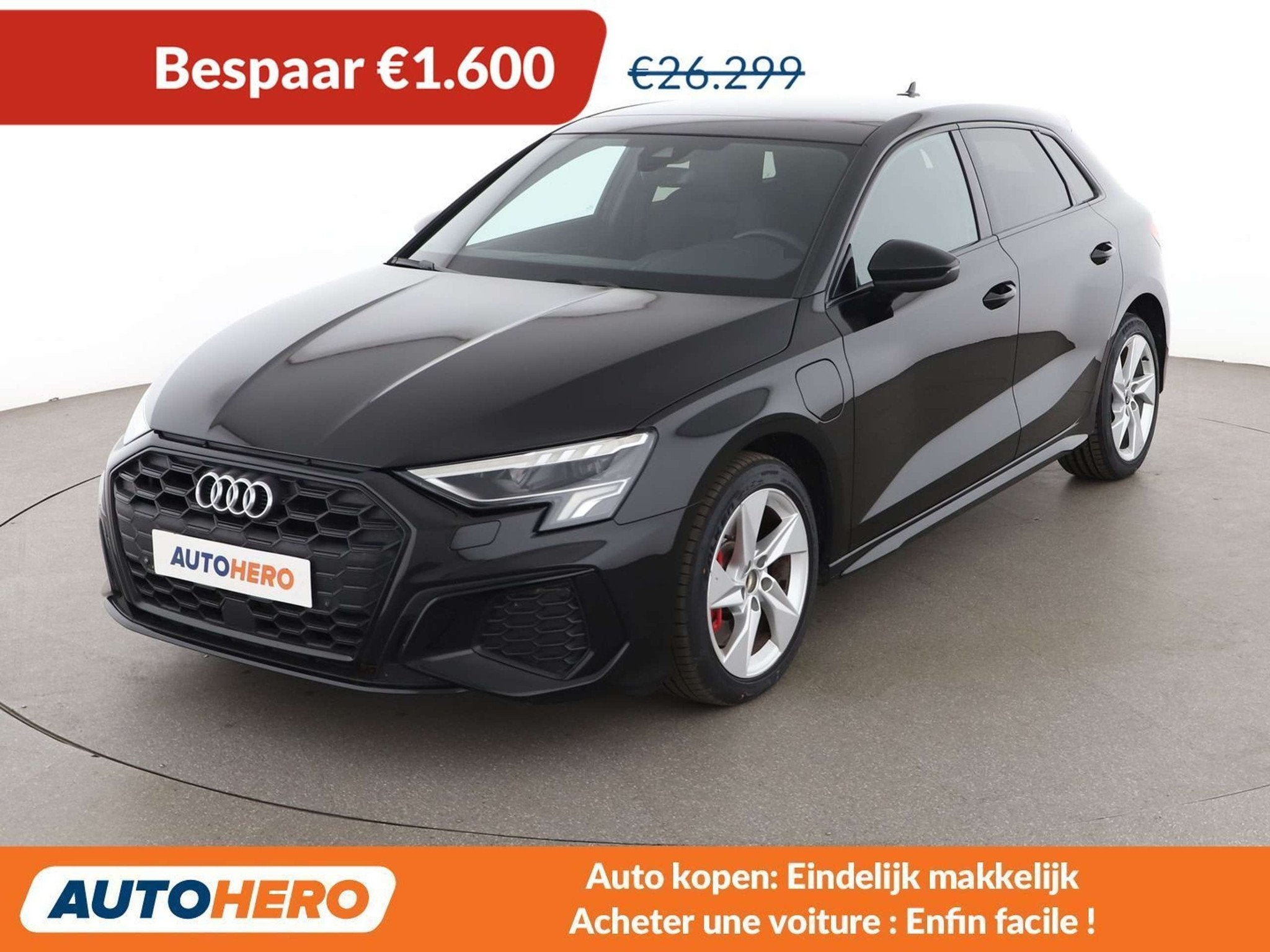 Audi A3 45 TFSIe S line (bj 2021, automaat), Auto's, 245 pk, Gebruikt, Zwart, 31 g/km
