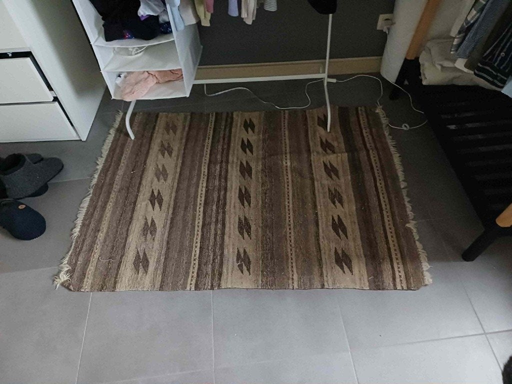 Klein tapijt bohemian, Huis en Inrichting, Stoffering | Tapijten en Vloerkleden, Ophalen, Gebruikt, Bruin, Bohemian
