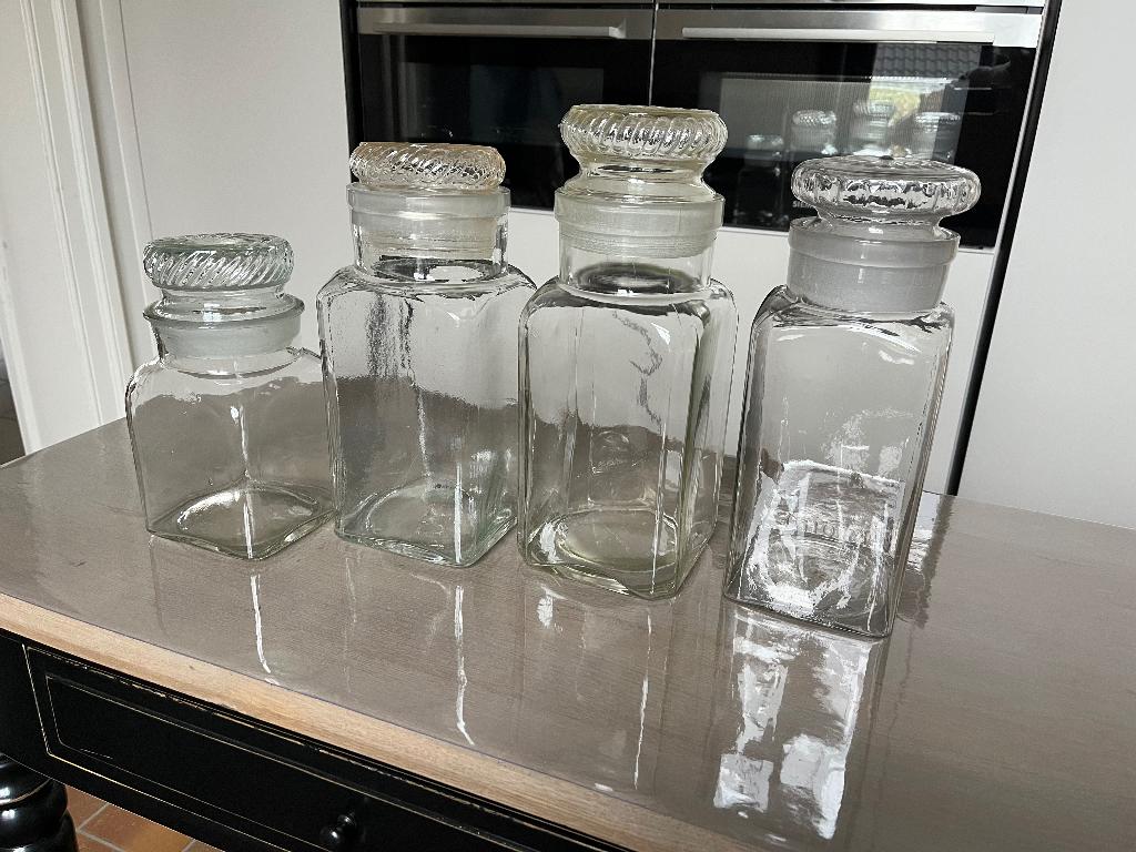 Oude glazen voorraadpotten, Antiek en Kunst, Ophalen