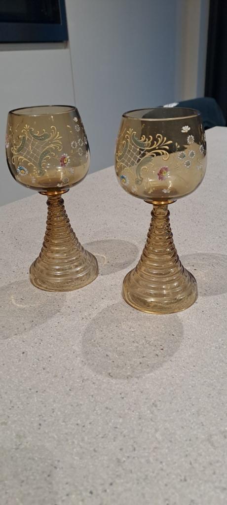 2 Vintage wijnglazen, Antiek en Kunst, Ophalen