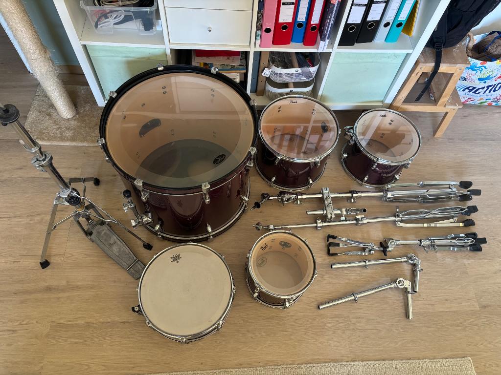 Drumstel Pearl Forum Series - Shell set en statieven, Muziek en Instrumenten, Ophalen, Gebruikt, Pearl