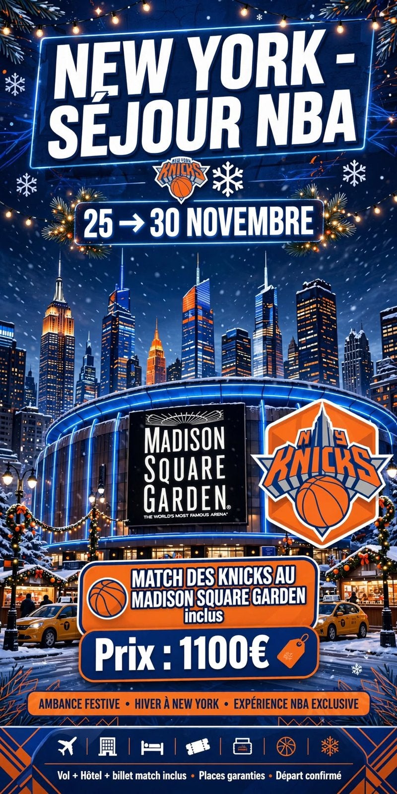 Sejour New York avec Match des Knicks
