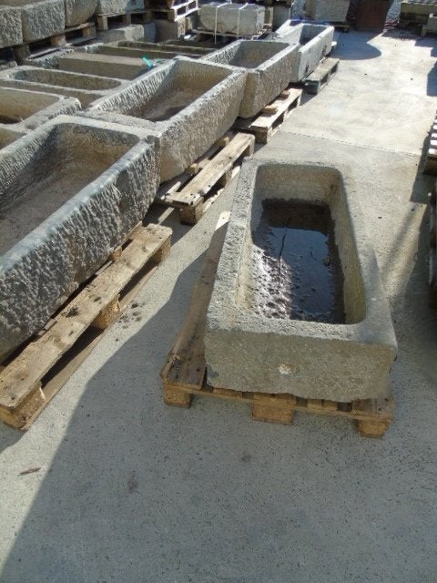 auge bac pierre bleu , jardinière , grand choix, Moins de 30 cm, Pierre, Enlèvement, Utilisé