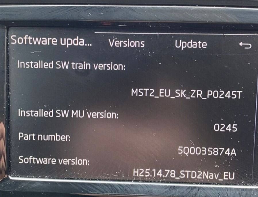 Škoda  MIB2-Low (MST2 PQ / ZR) firmware en/of navi update, 24-uursservice, Overige werkzaamheden
